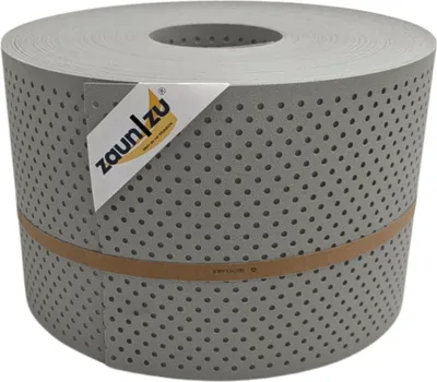 Produktbild von Doppelstab Sichtschutz zaun|zu PREMIUM gelocht 15% Streifen PP Zaunblende Steingrau 50m