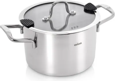 Image de Orion | Mijoteuse avec couvercle en verre - 18 cm - 2,3 l - Marmite en acier inoxydable - Adapté à l'induction - Lavable au lave-vaisselle - VENICE