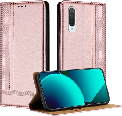 Produktbild von Handyhülle für Xiaomi Mi 9 Lite / Mi CC9 Leder Flip Klappbare Schutzhülle mit Standfunktion Pink