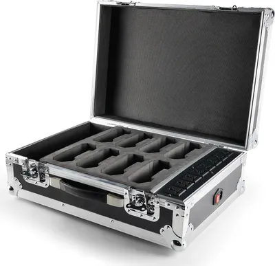Immagine prodotto di Flightcase - Valigia di trasporto - Per 8 proiettori PAR ricaricabili comandati da APP - Palcoscenico e DJ - 62×45,5×26,5 cm - 10,75 kg