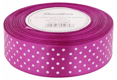 Produktbild von PassionRoom_pl Satinband mit Punkten 25mm violett