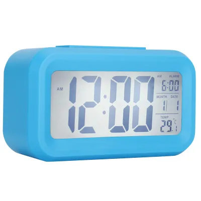 Zdjęcie produktu dla Zegar elektroniczny, inteligentny zegar, budzik LCD, budzik nocny, cichy alarm, zegar z wyświetlaczem cyfrowym