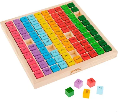 Image de Woomax Table de multiplication En bois 101 pièces Multicolore 4-6 ans Multicolore 4-6 ans