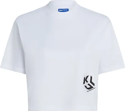 Produktbild von Karl Lagerfeld Reg Cropped Monogram Kurzarm-t-shirt Weiß S Frau Weiß S
