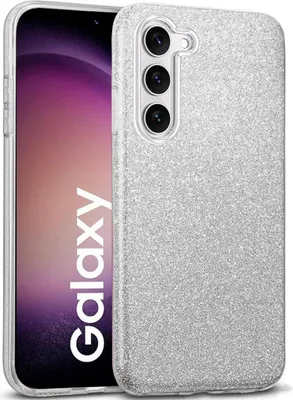 Produktbild von Conie Glitzer Schutzhülle für Samsung Galaxy S23 Hybrid Silikon Hard Case TPU Cover Hülle in Silber