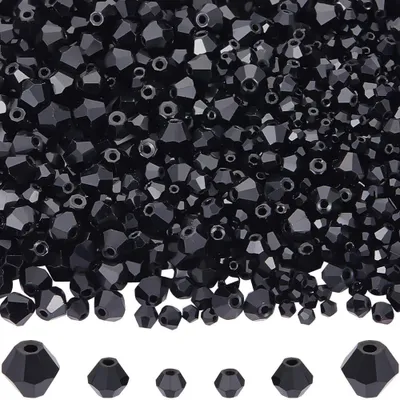 Produktbild von Bikonische Perlen 1300 Stück, Facettenglas 3mm, 4mm, 6mm, für Schmuckherstellung