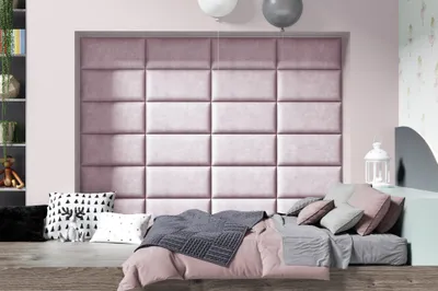 Produktbild von GUTTO Polsterpaneele 10 Stk. 30 x 40 cm zu Ihrem Polsterbett Polsterwand aus Samtstoff Velour, gut verarbeitet - SOFORT LIEFERABAR. Grau
