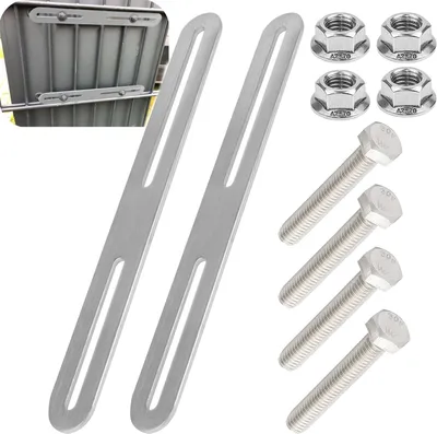 Obrázok produktu pre Držiak na poštovú schránku z nehrdzavejúcej ocele, 2 kusy, 215 x 24 mm, určený na upevnenie na plot