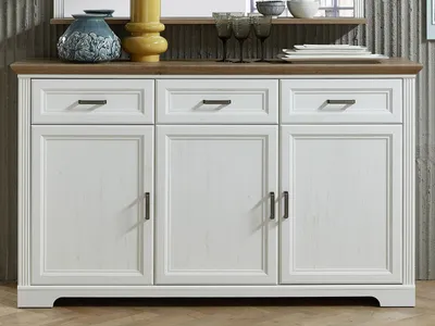 Produktbild von Sideboard Anrichte Standschrank Kommode Beistellschrank Schrank "Jillana I" Pinie hell / Artisan Eiche