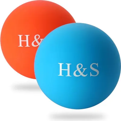 Produktbild von H&S Faszienball zur Massage Therapie - 2er Bälle Set Hart & Klein - Lacrosse Ball gegen Muskelverknotungen und Verspannungen an Hand und Fuß - Physio
