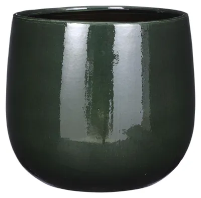 Produktbild von Mica Decorations Blumentopf - Keramik- dunkelgrun- hell gesprenkelt -26x24cm