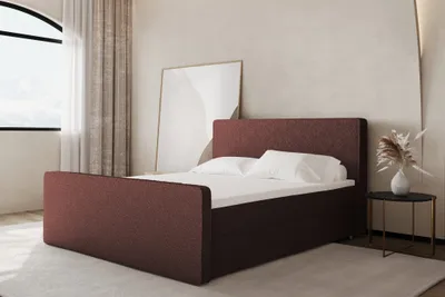 Produktbild von Boxspringbett Schlafzimmerbett CELES 140x220cm Stoff Ascot Rotbraun