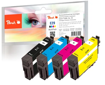 Image de Peach 320117 - Tinte auf Pigmentbasis - Schwarz - Cyan - Magenta - Gelb - Epson - Multi pack - Epson Expression Home XP-235 - XP-245 - XP-247 - XP-332 - XP-335 - XP-342 - XP-345 - XP-432 - XP-435,... - 6,2 ml