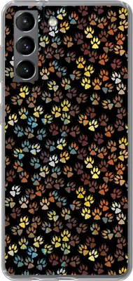 Produktbild von MuchoWow® Handyhülle Schutzhülle Hülle für Telefoonhoesje Samsung Galaxy S21 Muster - Hunde - Pfoten - Jungen - Mädchen - Kinder - Kinder Silikon Softcase Handy Hülle - Softcase