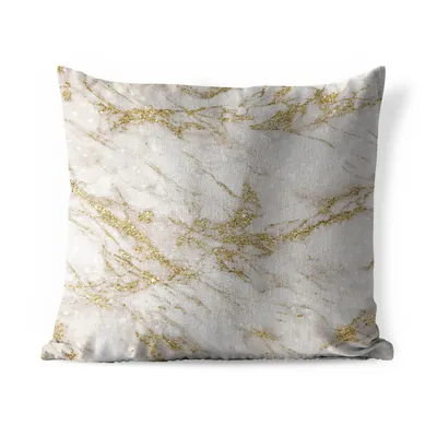 Produktbild von MuchoWow® Outdoor Kissen - Marmor - Muster - Weiß - Gold - 45x45 cm - Wetterfest - Lounge Kissen - Fotokissen - Dekoratives Kissen