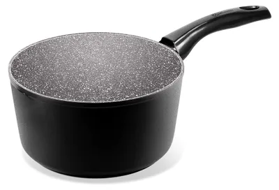 Induktions-Saucepan 16 cm, Aluminium, Schwarz, antihaftbeschichtet