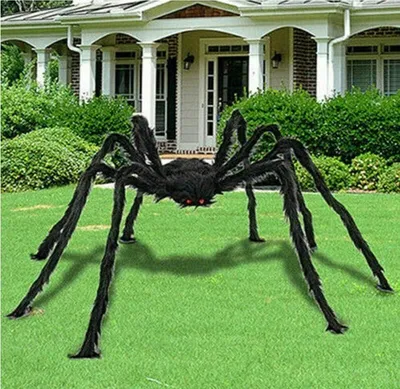 Produktbild von 2Stk Halloween Riesen Spinne Halloween Spinne Deko Garten Deko Schwarz Spinne Halloween Riesenspinnen Requisiten(200CM)