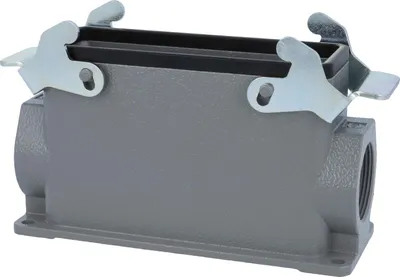 Produktbild von HARTING Han 24B Sockelgehäuse hoch, 1xM32 seitlicher Kabelabgang, mit 2 Querbügeln Verschraubung M32 Klemmbereich
