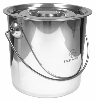 Produktbild von FISCHER Edelstahl Eimer 12 Liter + Edelstahl-Deckel lebensmittelecht