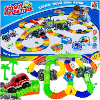 Produktbild von DK Spielzeugauto-Rennstrecke 240 Teile Kinder Autostrecke