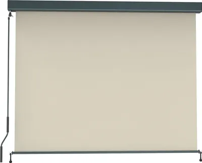 Produktbild von paramondo Außenrollo - Senkrechtmarkise 2000 mit Kassette & Kurbel, 1,4 x 2,5 m, anthrazit/beige Balkon- & Terrassenmarkise, UV-Schutz, wasserabweisend
