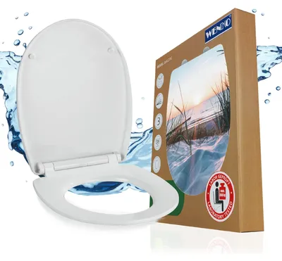 Image de Siège de WC WENKO, modèle Baltic, finition brillante, avec système d'abaissement progressif et fixation rapide