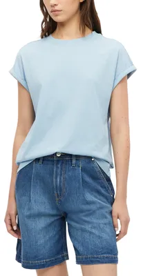 Produktbild von s.Oliver Damen T-Shirt – Relaxed Fit, weicher Jersey, Rundhalsausschnitt, überschnittene Schultern – Größe 34, 5025_hellblau