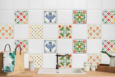 Produktbild von 24 Stück Magic Stick Set mit für Fliesen Für Bad Küche Fließen Klebefolie Volksdekoration 10 x 10 cm