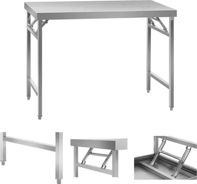 Zdjęcie produktu dla Składany Stół Roboczy Ze Stali Nierdzewnej 120 X 60Cm Do 120Kg Royal Catering Rcat-120K