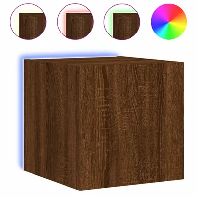 Obrázek produktu pro Nástěnná TV skříňka s LED osvětlením hnědý dub 30,5x35x30 cm