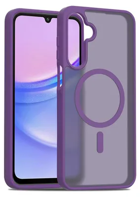 Obrázek produktu pro Magnetické pouzdro pro Samsung Galaxy A15 5G/4G, kompatibilní s MagSafe, matná průsvitná zadní strana, odolné proti nárazům Fialová