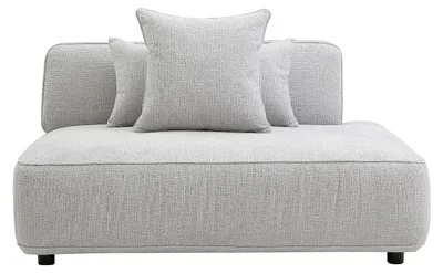 Produktbild von Gerade Récamiere-Sofa aus hellgrauem Chenille-Stoff LELACO