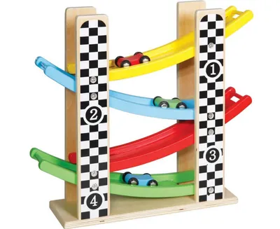Produktbild von SpielMaus Holz Rollbahn mit Autos