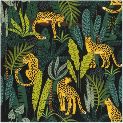 Produktbild von 3-lagige Servietten „Leopard“ 1/4 33 x 33 cm 20 Stück.