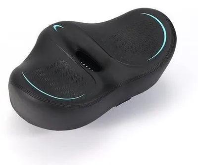 Image de Selle universelle pour femmes et hommes, confortable, extra-large, rembourrage moelleux, respirante, ergonomique, pour VTT, vélo de ville, vélo électrique, vélo d'appartement (bleu)