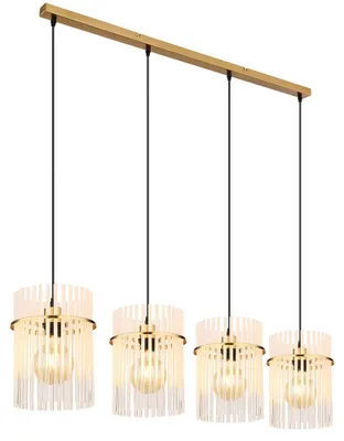 Produktbild von Hängeleuchte, 4 Flammig, Glasstäbe, gold, H 140 cm