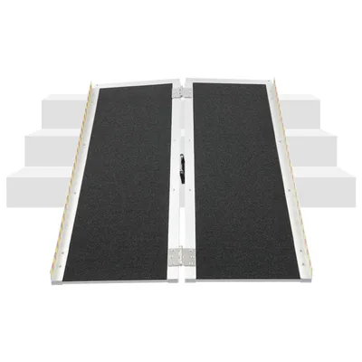 Produktbild von Tragbare Rollstuhlrampe für Rollstühle 72*122cm faltbare Behindertenrampe mit Griff (Max. 272kg)