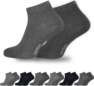Produktbild von OCERA 6x Bambus Kurzschaft-Socken (Uni) für Damen und Herren in verschiedenen Farben - Grau-Mix 35/38