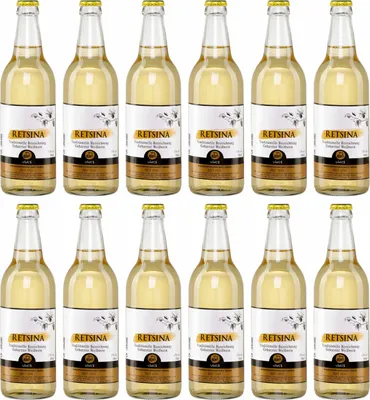 Produktbild von Retsina Samos 12x 0,5l Flasche | Geharzter Weißwein aus Griechenland | 13% Vol.