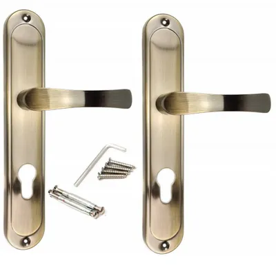Produktbild von Türgriff Türbeschlag Drückergarnitur Türklinke Türdrücker Patina PZ-Profilzylinder 72mm SYD