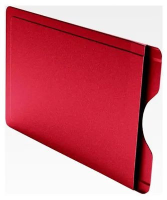 Produktbild von CardTresor Color Kartenschutzhülle aus Edelstahl in rot, RFID/NFC-Schutz