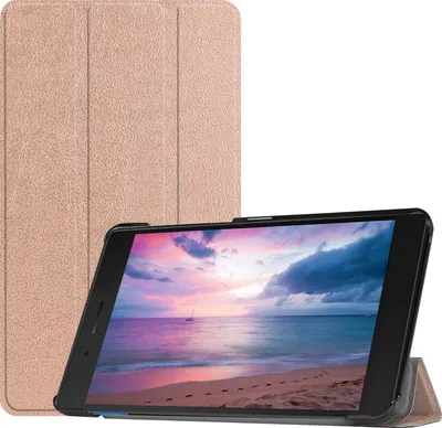 Productafbeelding van Beschermhoes voor Lenovo Tab E8 TB-8304F, 8 inch, slanke hoes met standaardfunctie en automatische slaap-/waakfunctie, bronskleurig