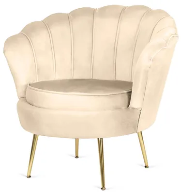 Produktbild von Samt Stuhl Muschel – Polsterstuhl Velvet Weitere Farben, Esszimmer &Wohnzimmer, Beige, 74x72x74, moderner Stil, Glamour, Komfort