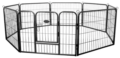 Productafbeelding van Hondenhek Puppyuitloop - 80 x 60 cm Grijs - Gelegeerd Staal - Rechthoekig Vierkant