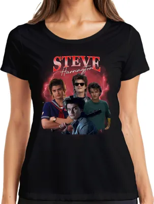 Produktbild von Steve Harrington Stranger Serienfan Geschenk Babysitter Hawkins Damen T-Shirt, Schwarz, L