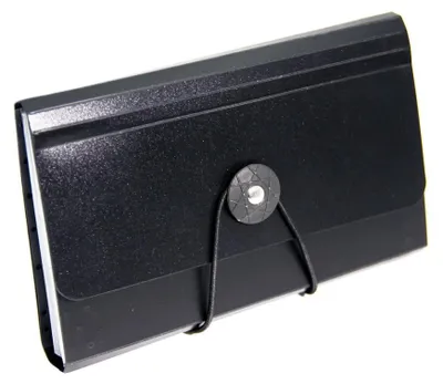 Image de Pochette à soufflet en PP noir 12 x 18 cm - Biurfol
