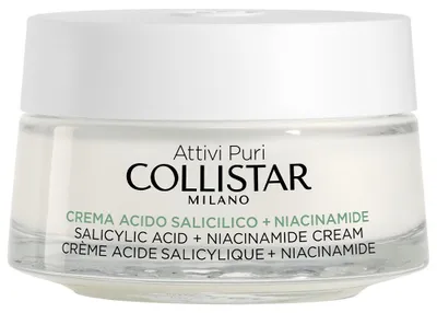 Produktbild von Collistar Salicylic Acid + Niacinamide Cream, Tages- & Nachtcreme, Frauen, Jeder Hauttyp, Gesicht, Anti-Reizung, Anti-Rötung, Wirkt beruhigend, Mattierend, Porenstraffend, Schutz, Klärend,..., 50 ml