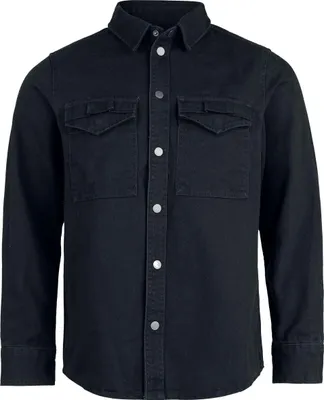 Produktbild von Brandit Langarmhemd Herren Heavy Twill Shirt schwarz Basics 100% Baumwolle S