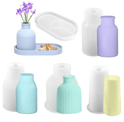 Produktbild von Silikonform für Vasen - 5-teiliges Set für Gießharz - DIY-Bastelprojekt - 5 Stück
