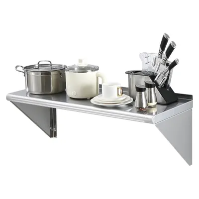 Immagine prodotto di Scaffale per spezie da parete 915 x 356 x 63 mm, scaffale da cucina sospeso con telaio di supporto, scaffale sospeso in acciaio inossidabile con portata di 136 kg, ripiano da parete per spezie per cucine, ristoranti, hotel ecc.